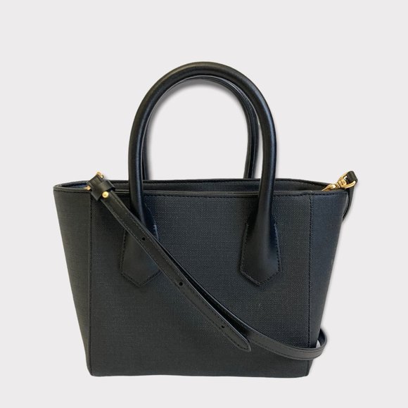 Dagne Dover Handbags - Dagne Dover Signature Petite Coated Canvas Tote in Black